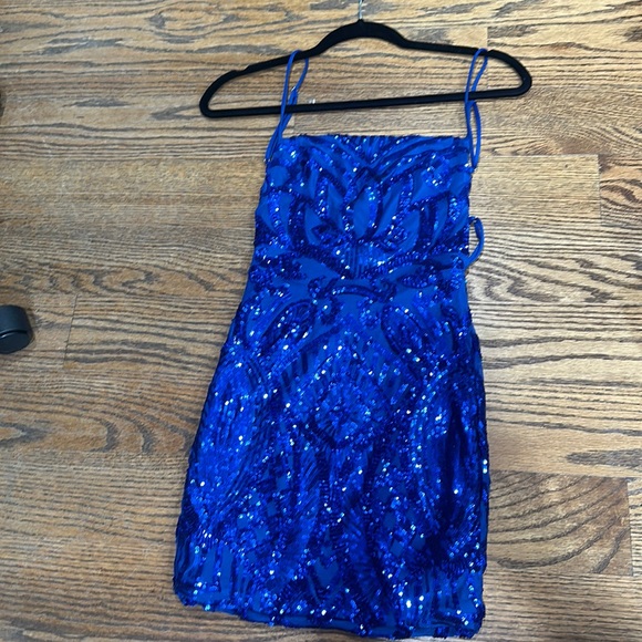 Lucy in the Sky Dresses Party Blue Sequin Sparkle Dress
